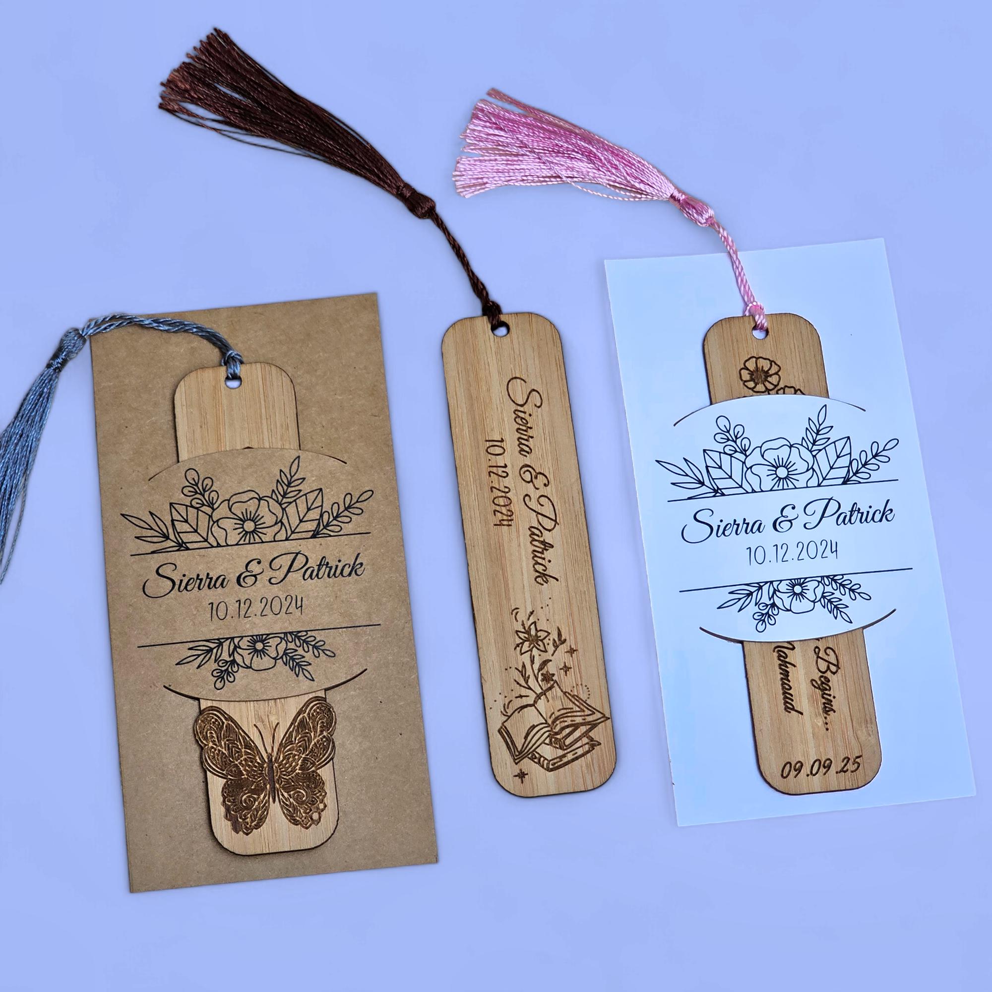 Personalized Wooden Bookmarks - Custom Wedding Favors, Party Gifts ...