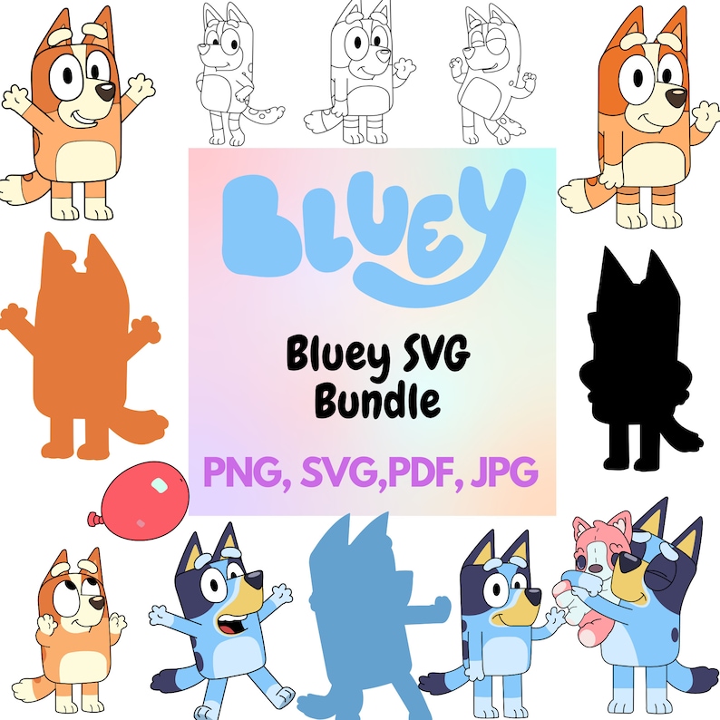 Bluey SVG Bundle Bluey Cut Files for Cricut Bluey Svg - Etsy