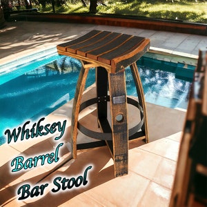 Whiskey Barrel Bar Stool with Memory Swivel