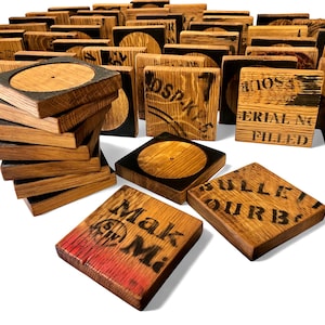 Whiskey Barrel Coasters - Random Assortment Of Double Sided Coasters