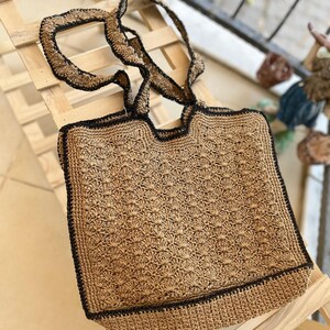 Hand made handle bag, chic boho design with spacious interior, ideal gift for her birthday
