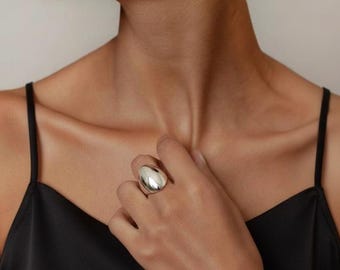 Sterling Silver Signet Ring: Handmade Minimalist Unisex Jewelry