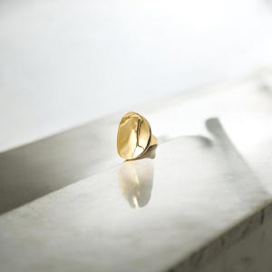 Gold Statement Ring – Adjustable Chunky Ring – Handmade Organic Jewelry –Sculptural Gold Ring – Minimalist Bold Ring – Unique Gift for Her