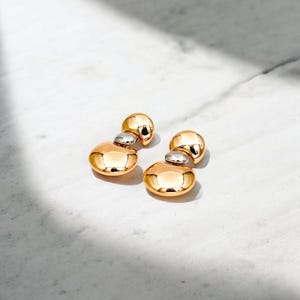 Stunning Gold Drop Earrings - Modern Minimalist Dangle Earrings - Handmade Elegant Gift for Her - Chic Everyday Jewelry