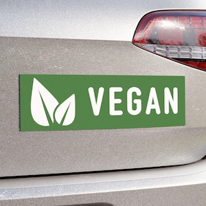 Vegan Magnet Bumper Sticker: Minimalist Plant-Based Car Decal