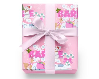 Christmas Barbie Gift Wrap Paper Winter Wrapping Paper Snow Sleigh Gift Wrapping Candy Cane Wrap Paper Xmas Gift Wrap Barbie Theme Wrapping Etsy Italia