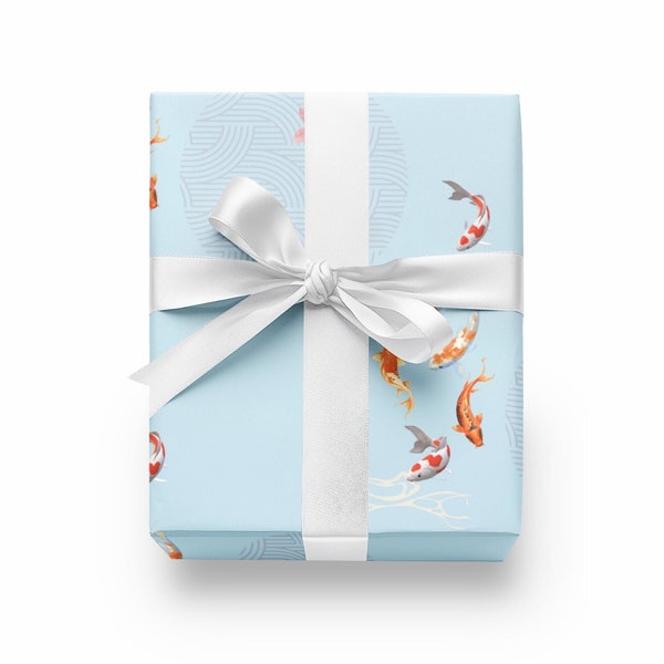 Koi Wrapping Paper Fish Gift Wrap Japanese Wrapping Paper Wedding Gift Wrap Birthday Wrapping Paper Kimono Gift Wrap Eco Friendly Paper Zen