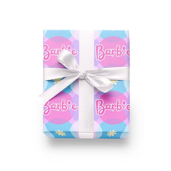 Barbie Themed Wrapping Paper Cute Gift Wrapping Flower Power Wrap Paper Kids Gift Wrapping Barbie Gift Wrap Papers Pastel Wrapping Paper Etsy Canada