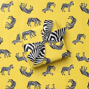 Zebra Wrapping Paper Safari Gift Wrap Paper Animals Jungle Wrapping Paper Kids Gift Wrapping Birthday Wrap Paper