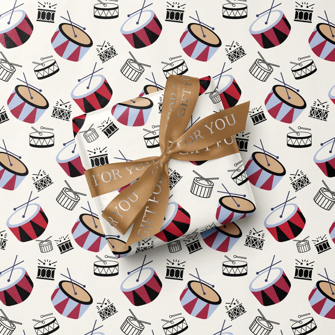Drum Wrapping Paper Musical Instrument Wrapping Paper Drums Gift ...