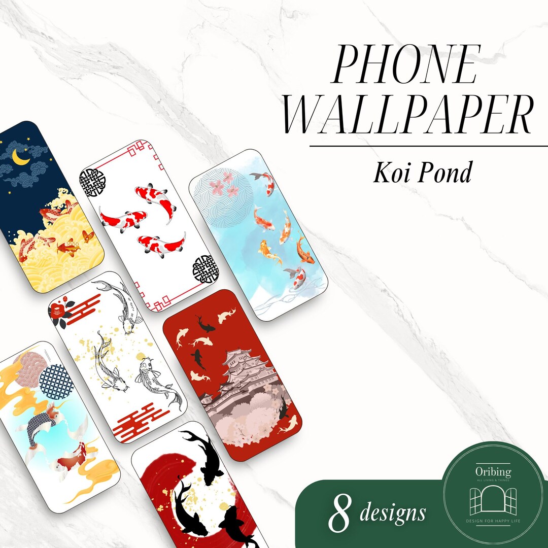 Koi Pond Phone Wallpaper Japanese Koi Zen Garden Phone Wallpaper - Etsy
