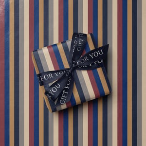 Minimalist Stripe wrapping paper Cozy Stripes wrapping paper Traditional Festive wrapping paper