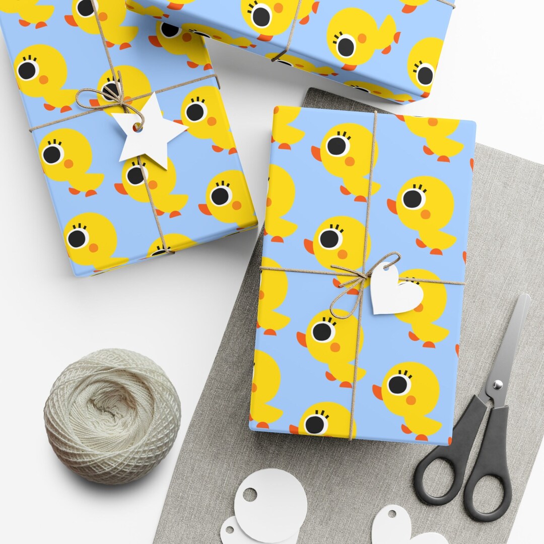 Duckling Wrapping Paper Cute Duck Gift Wrap Papers Kids Etsy