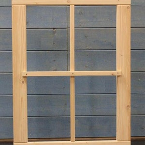 Gartenhausfenster feststehend mit Glas und Sprossen für Gartenhaus, Werkstatt, Dekofenster in verschiedenen Größen, Fenster, Holzfenster Bild 8