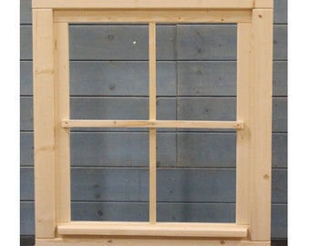 Gartenhausfenster 68x78cm 4mm Glas Carport Werkstatt Fenster Holzfenster 4FE, Fenster, Holzfenster