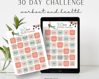 Reto de 30 días, vida más saludable, desafío de entrenamiento.