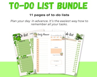 LISTA DE HACER / Planificador diario / Planifica tu día / Plan diario / Selva / Verde / Naturaleza / Planificador / Imprimible / Planificador digital / Lista de tareas simple