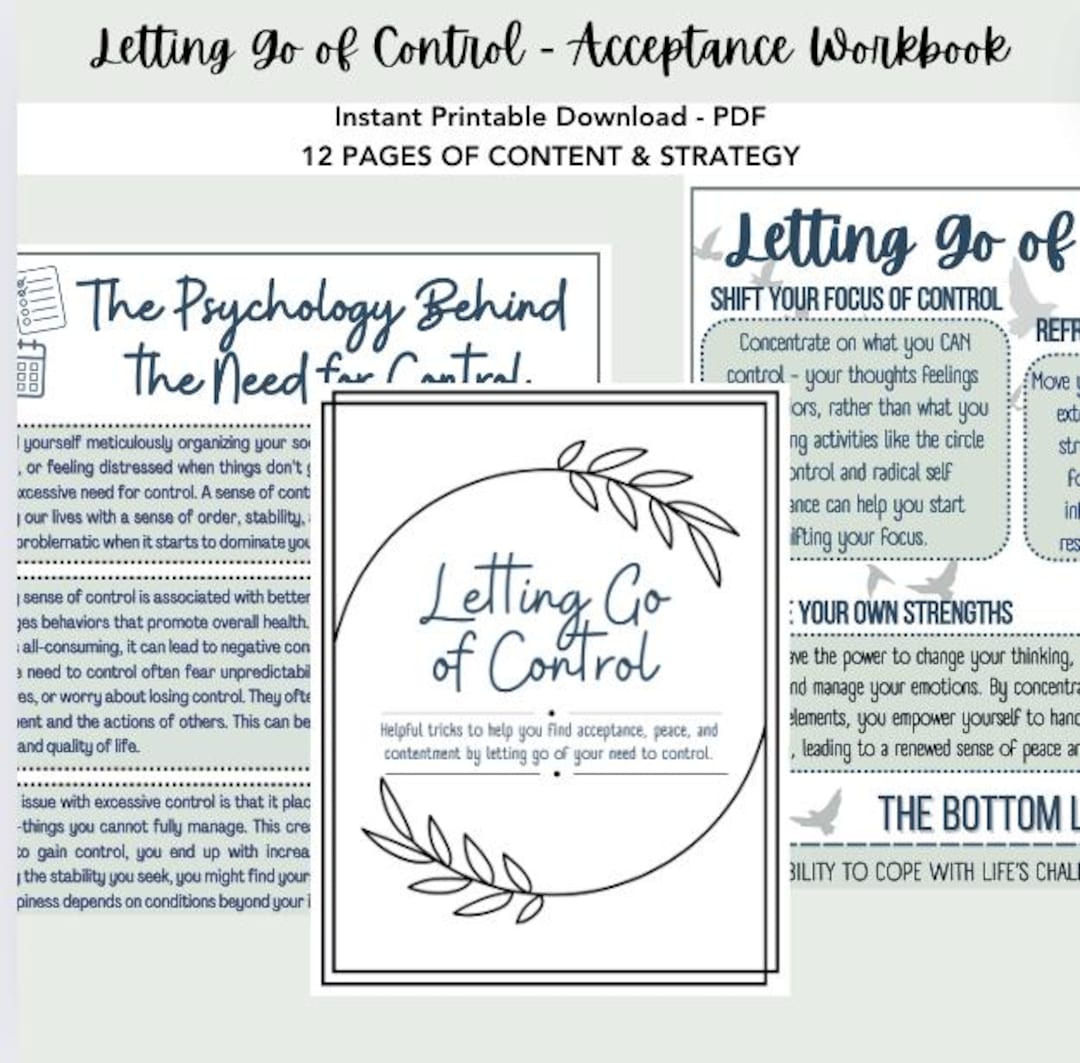 Letting Go of Control - Acceptance Workbook - Etsy