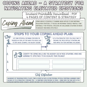 Coping Ahead Worksheet | Coping Skills | Anxiety Relief | Mental Health | Self-Care Printable