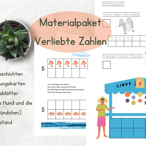 Verliebte Zahlen Materialpaket Lerngeschichten Zerlegungskarten 1. Klasse Mengenverständnis Mathematik Förderung Rechenschwäche