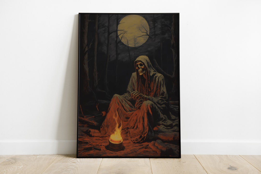 Scary Skeleton Art Skeleton Printable Skeleton Art Digital - Etsy