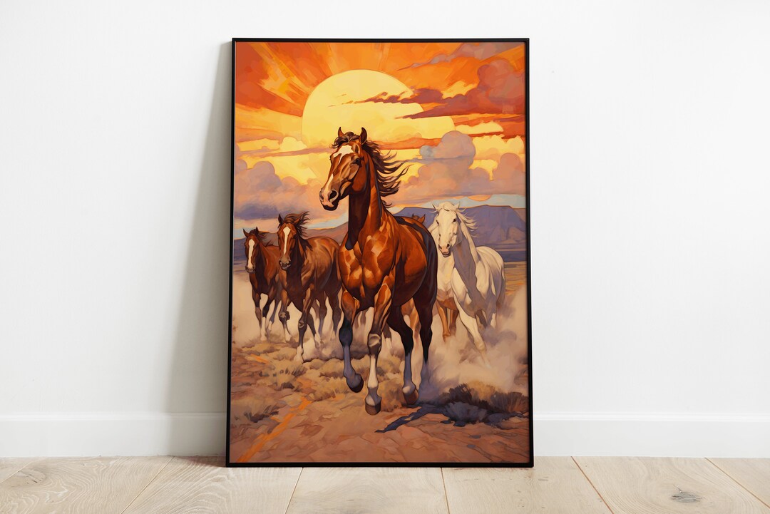 Horse Print Art Work Draft Horse Art Large Wall Art Horse Etsy