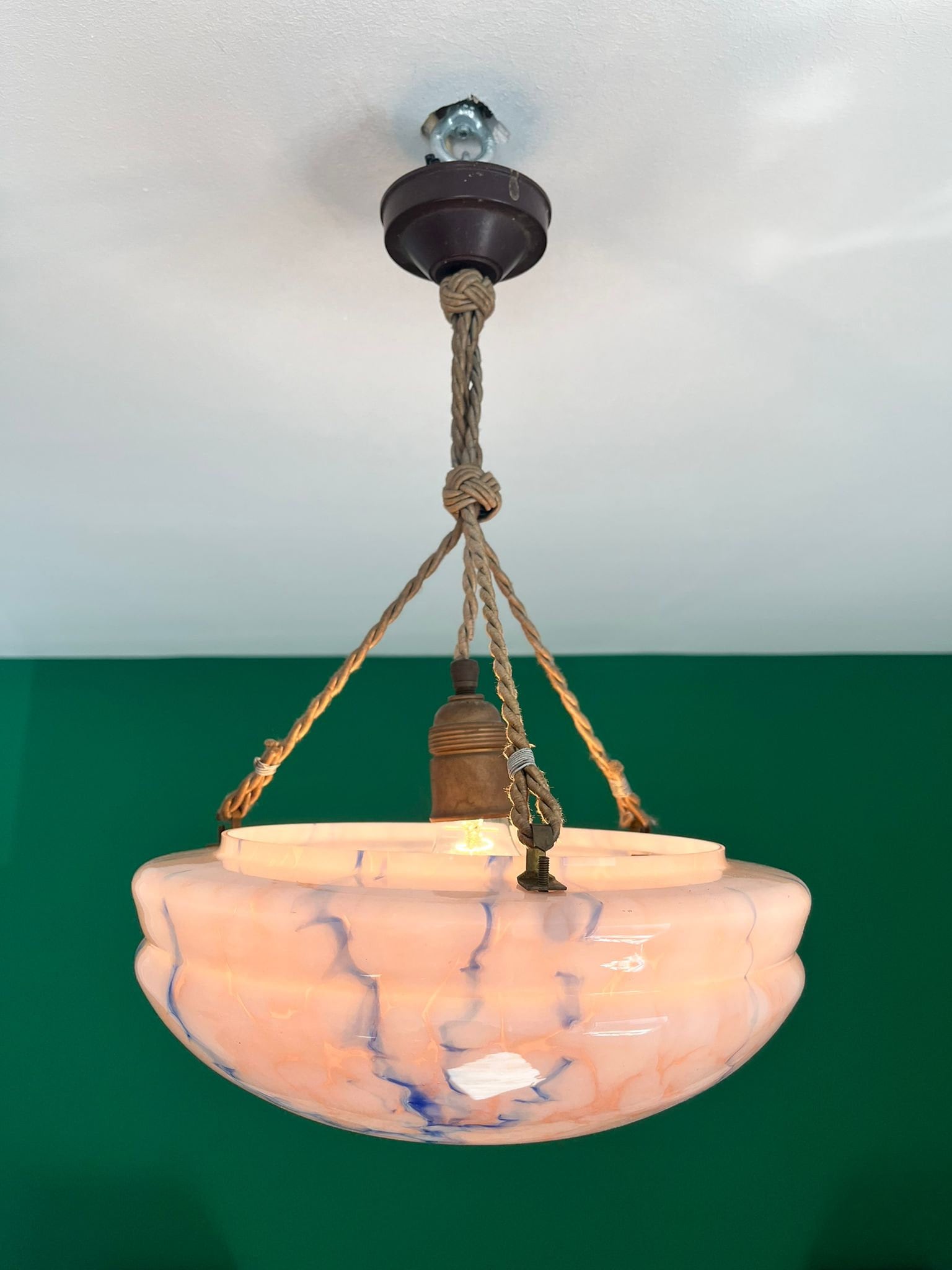 Art Deco Hanging Lamp,30s Light/art Deco Ceiling Lamp/vintage Pendant ...