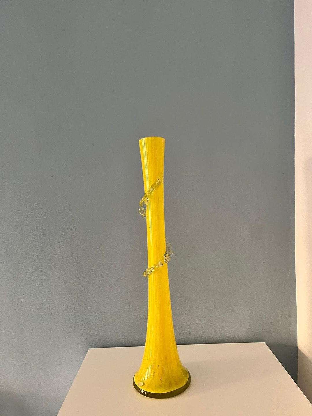 Vintage Yellow Glass Vase From the 70s by German Joska/art Etsy