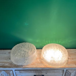 Vintage Round Ceiling or Wall Lamp,Kaiser Idell,60s/Ice Glass Flush Mount Light/Mid Century Modern Ceiling Light/Vintage Flush Mount Light