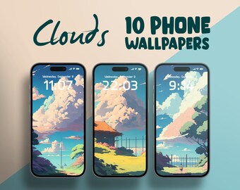 Anime Phone Wallpaper Clouds Wallpaper iPhone Wallpaper Anime Background Clouds Background Aesthetic