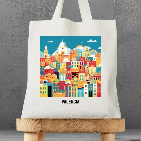 Tote Bag | Tasche aus 100% Baumwolle | Canvas Einkaufstasche | Skyline von Barcelona