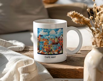 Cape May Coffee Cup, New Jersey Shore, 11 oz Ceramic