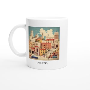 Athens Mug, Greece Souvenir, Fun Gift Idea, 11 oz, Dishwasher Safe