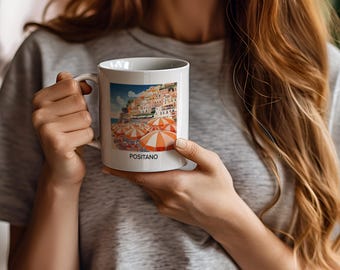Positano-koffiekop, mok Amalfikust, Italië, 11 oz, keramiek, vaatwasmachinebestendig
