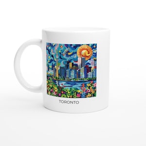 Toronto Coffee Mug | Vibrant Design, 11 oz Souvenir, Great Gift Idea, Dishwasher Safe, Canadian Pride, Perfect for Coffee Lovers