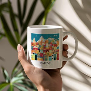Valencia-koffiemok, 11 oz keramiek, vaatwasmachinebestendig