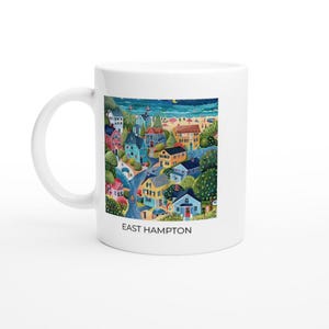 East Hampton Mug | Hamptons Souvenir, Long Island, Coastal, Coffee Mug, New York, Gift Idea, 11 oz Ceramic, Dishwasher Safe