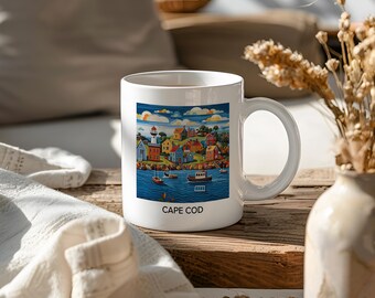 Kubek Cape Cod, pamiątka z Nowej Anglii, ceramiczny, 11 uncji