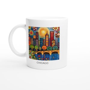 Chicago Mug | Windy City, Illinois, Souvenir, Gift, Coffee Mug, Keepsake, 11 oz Ceramic, Dishwasher Safe