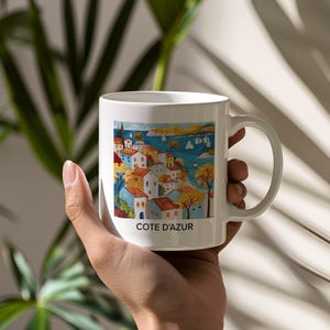 Côte d'Azur Coffee Cup - France Souvenir, 11oz Ceramic, Dishwasher Sfe