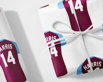Personalised Football Shirts Choose Team Colours Luxury Wrapping Paper Gift Wrap