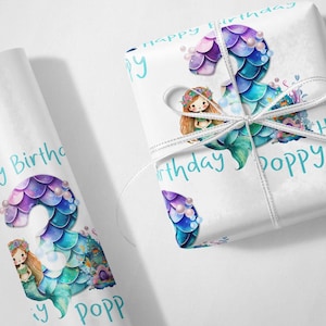 Personalisiertes wunderschönes Meerjungfrauen Geburtstags-Geschenkpapier