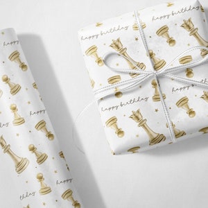 Personalisiertes Schach Themed Geschenkpapier