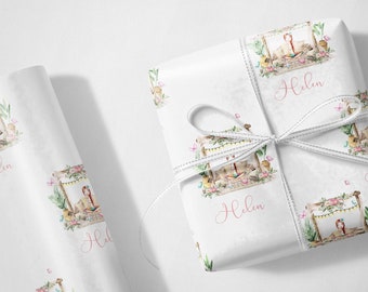 Personalised Yoga Theme Wrapping Paper