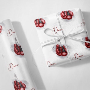 Personalised Red Boxing Gloves Wrapping Paper