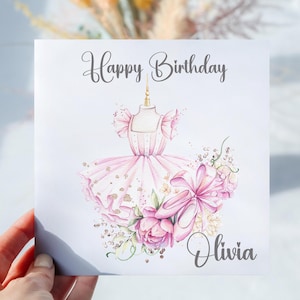Personalised Ballet Dress Birthday Card