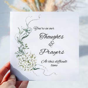 Carte de condoléances personnalisée de Pensées et Parayers