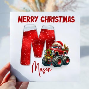 Personalisierte Weihnachtsmonster-Truck Weihnachtskarte