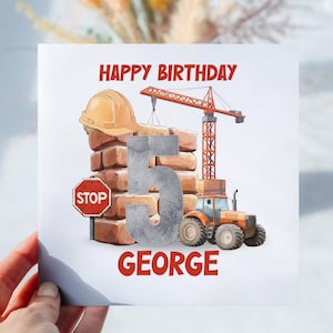 Carte d'anniversaire personnalisée numéro de chantier de construction
