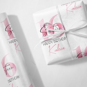 Personalisierte 16. Luxus Geschenkpapier Geschenkverpackung für Schwester Freund Tochter
